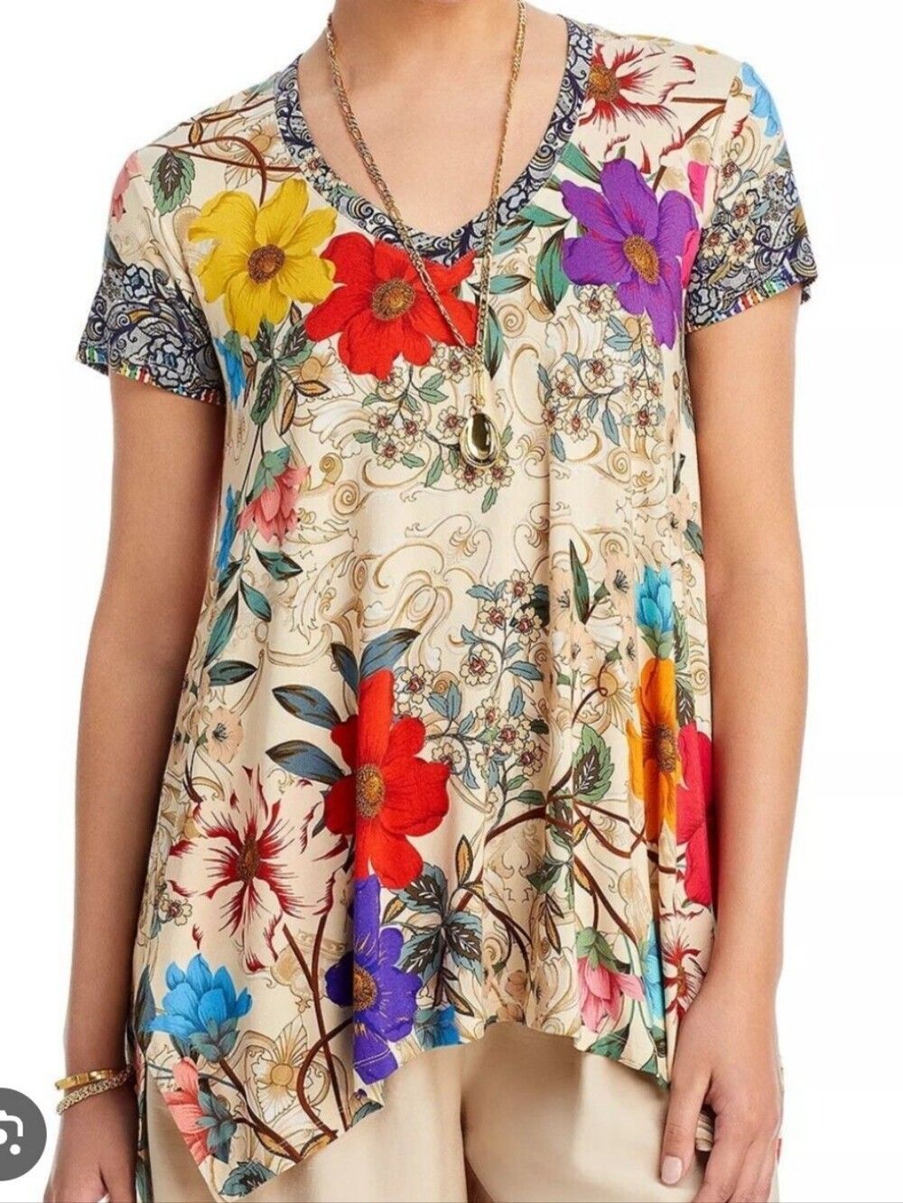 Johnny Was Nwt Arxhibal Drape Tee Size XXS